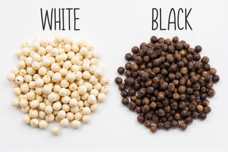 difference in white and black pepper