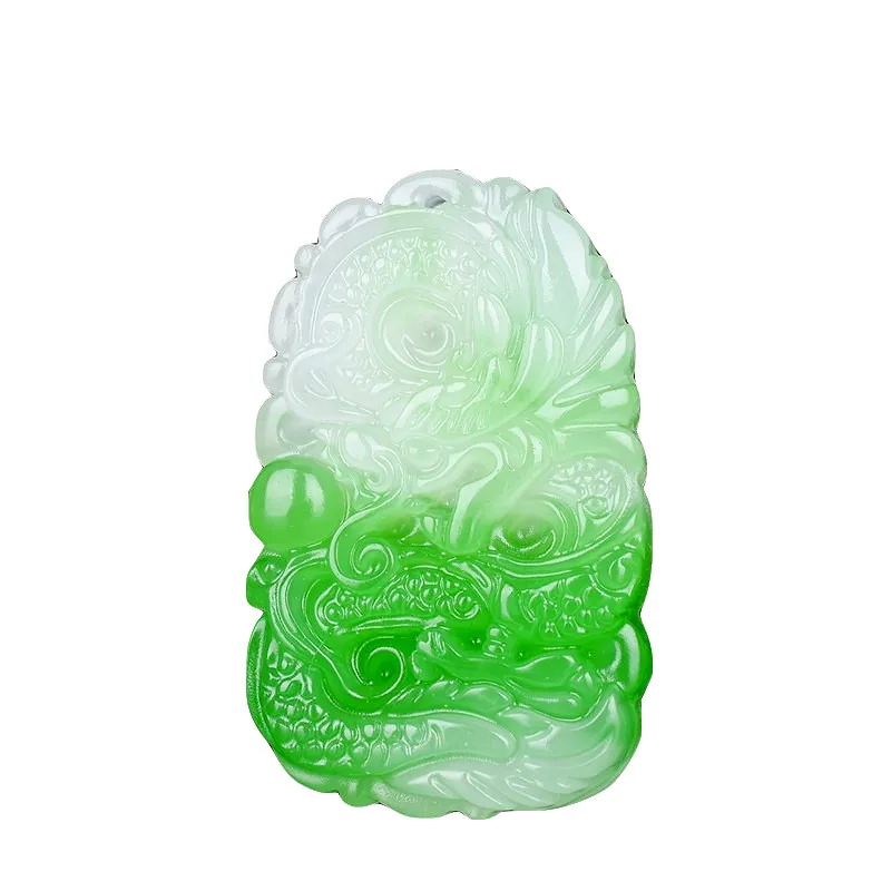 

Jade Dragon Pendant Chinese Jadeite Amulet Carved Gifts white Green Charm Fashion Necklace Jewelry Natural