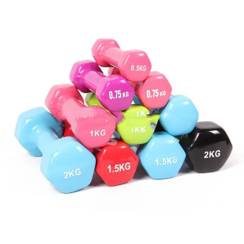 

Gym equipment Colorful hex Dumbbell strength exercise rubber Coated Colorful Dumbbell, Multicolor