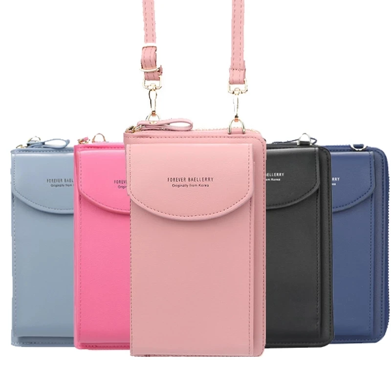

custom Organizer Storage Small Shoulder Bag Multi-Function Letter Money Wome leather mini phone purse, Customized color