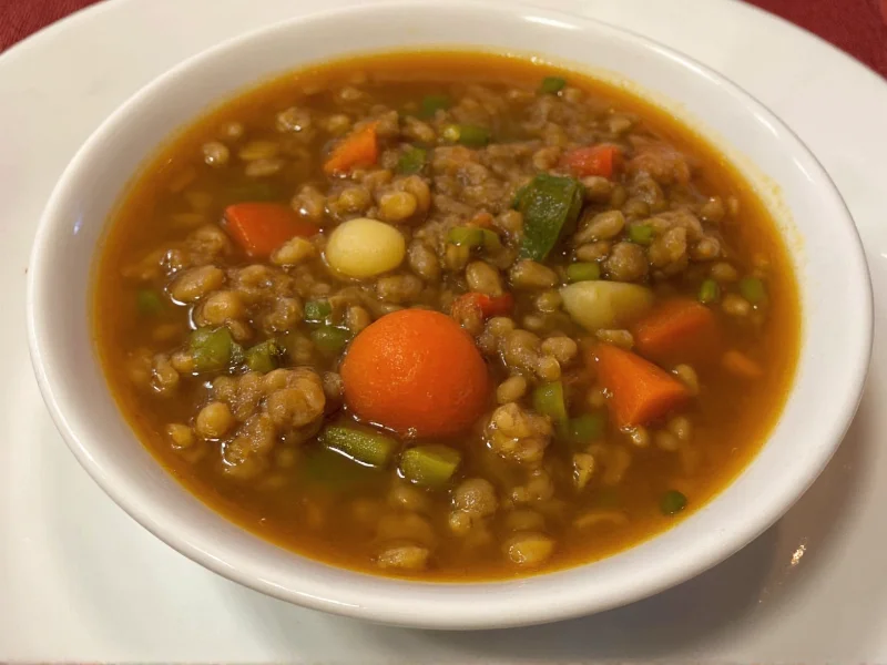 Linsensuppe mit frischem Gemüse