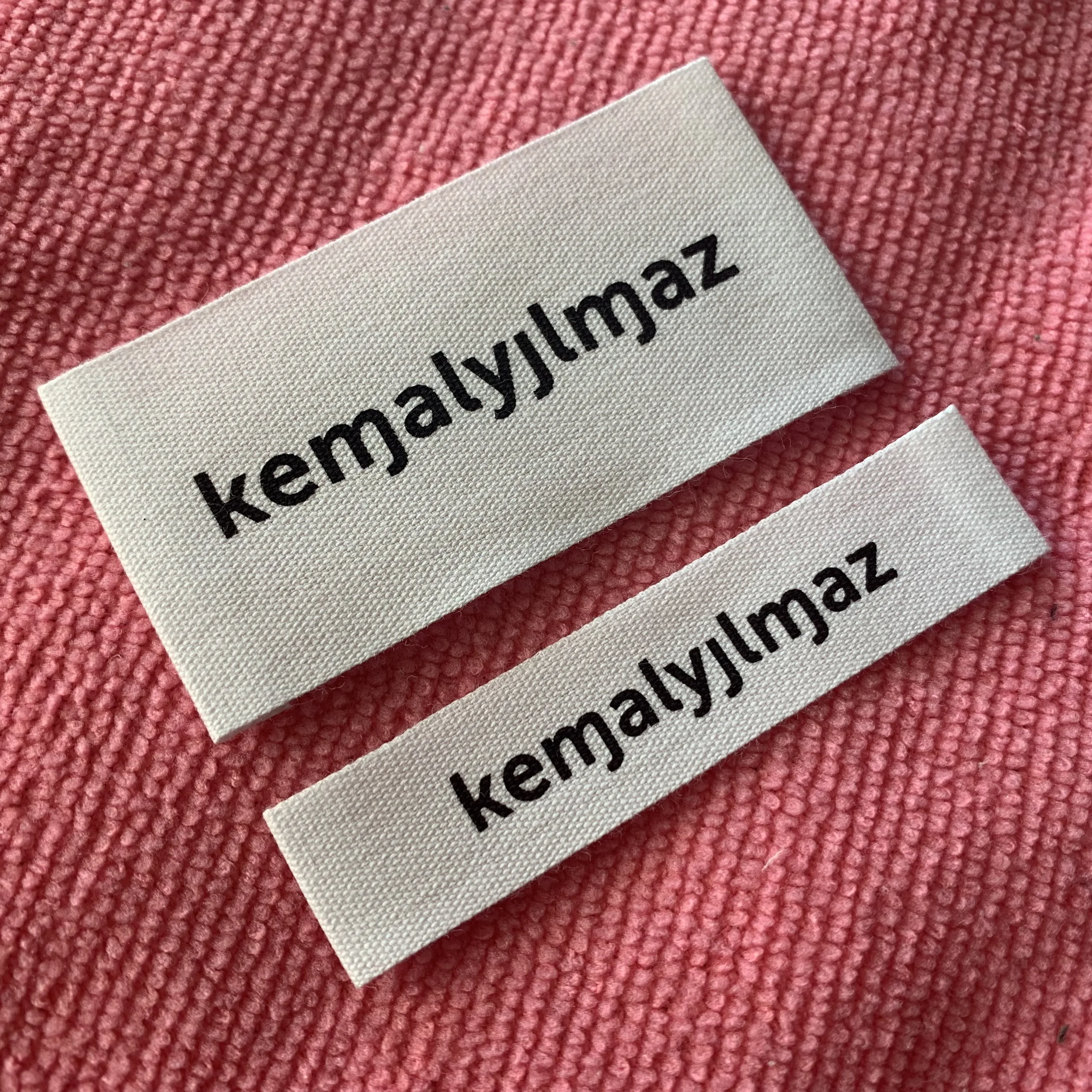 Varied Measurement Natural White Printing Cotton Labelprivate logo Design Beige Cotton Tags for Hoodies
