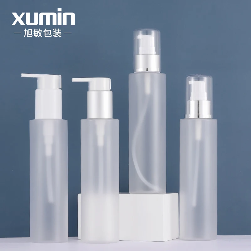 

Wholesale cosmetic frosted pet plastic bottle 150ml lotion pump bottle for pet lotion bottle