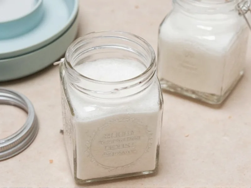Homemade dry shampoo in decorative glass container