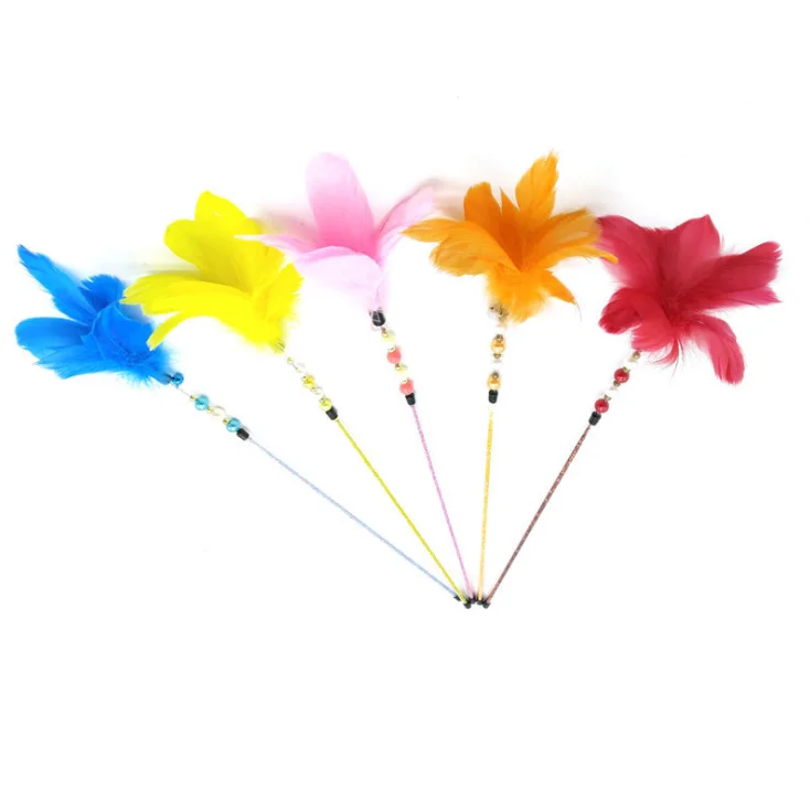 

Home outdoor funny small pet cat toys cat feather toy colorful toy for cat