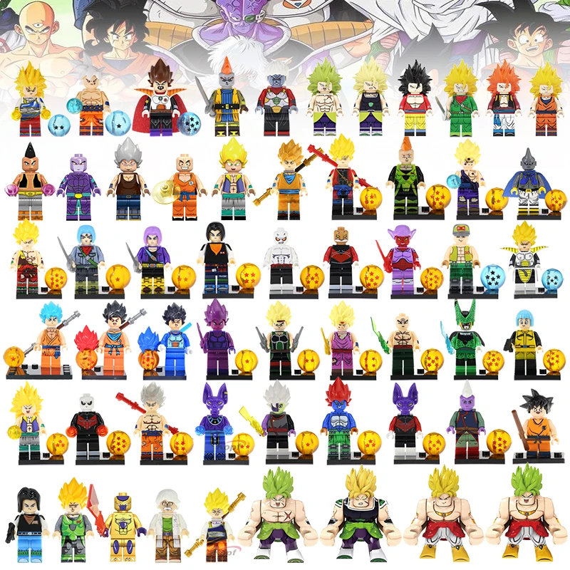 

KF Cartoon Anime Dragon Model Goku Broli Gogeta Ball Character Figure Mini Plastic Action Building Block Smart Toy