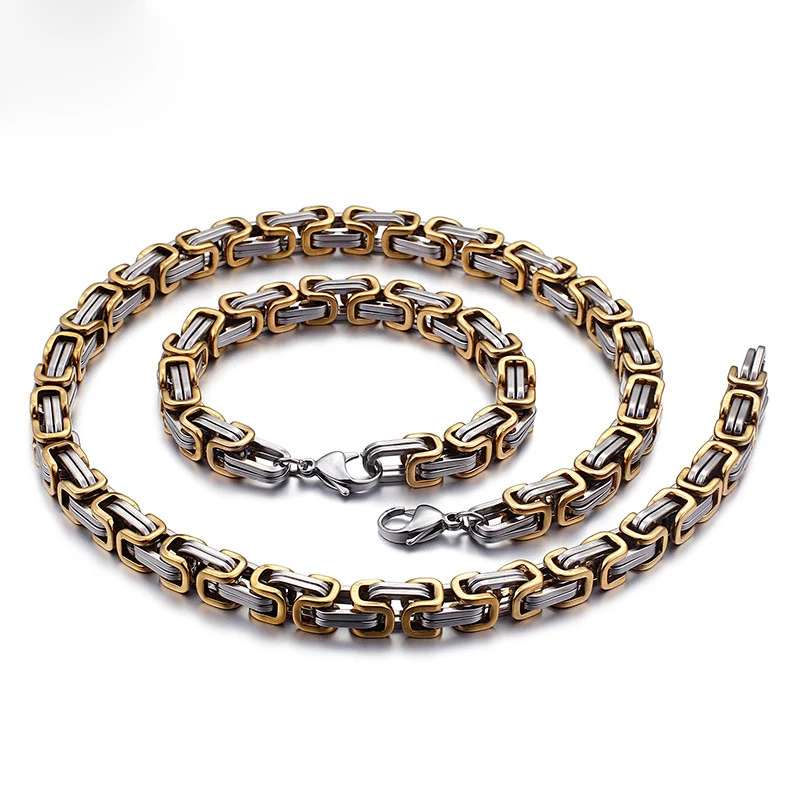 

316L Stainless Steel Jewelry Mix Color Plated Gold Silver Men Necklace Chain SSN5