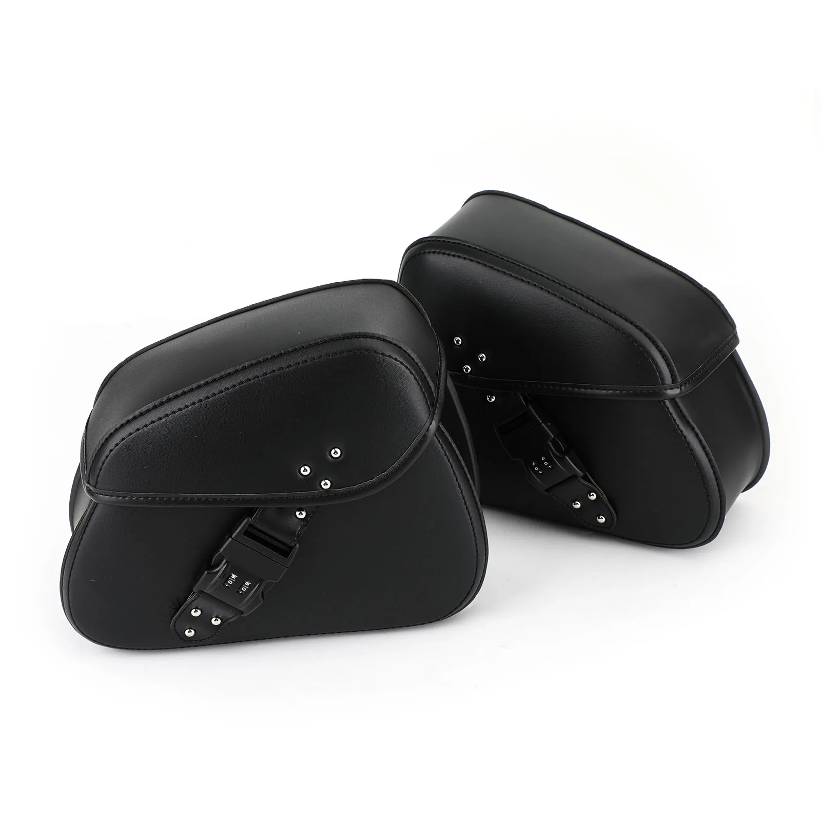 

Areyourshop Black Universal Motorcycle Pu Leather Handlebar Saddlebag Tool Bag With Lock