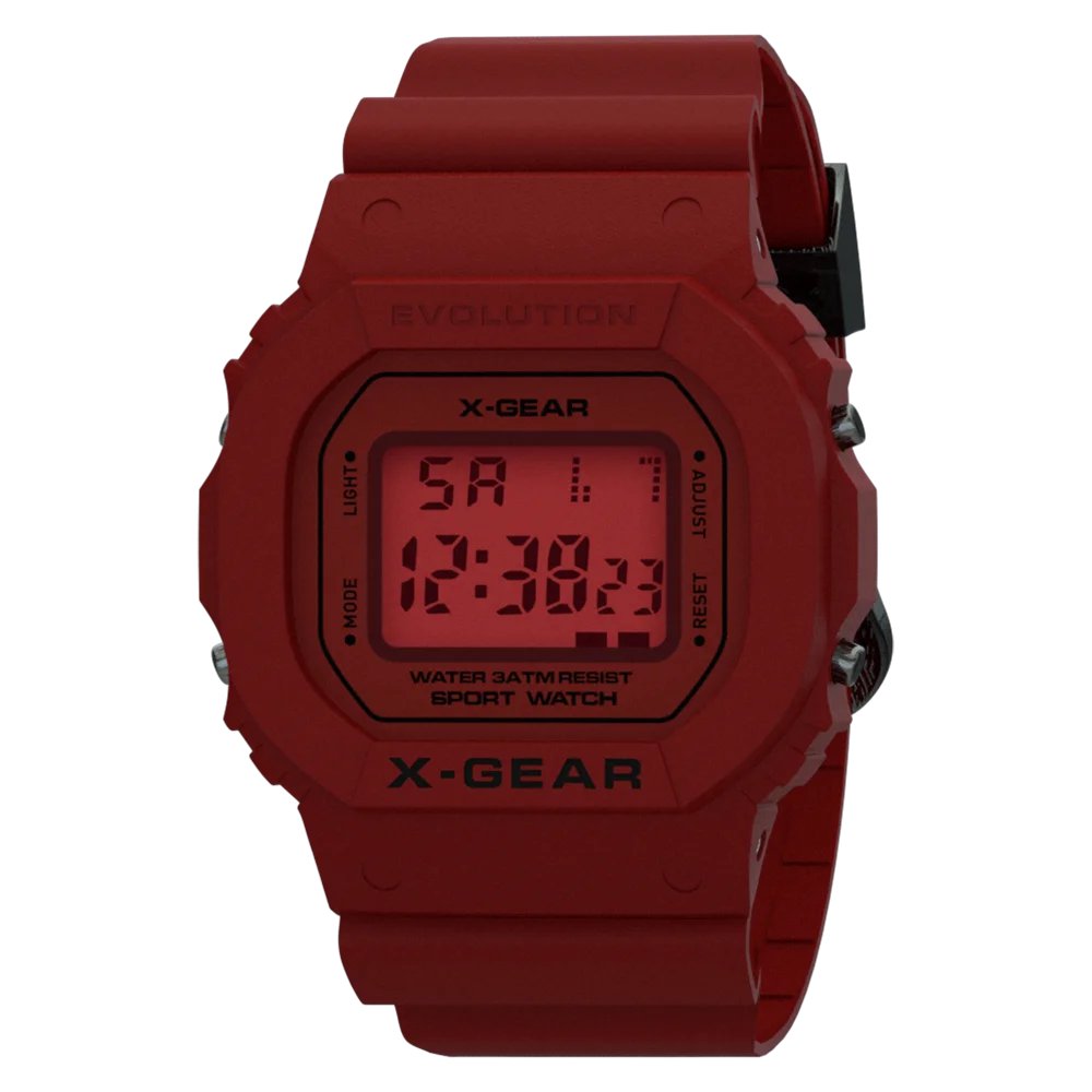 

2019 X-GEAR designer plastic lcd display montre homme diver digital watch men, Black