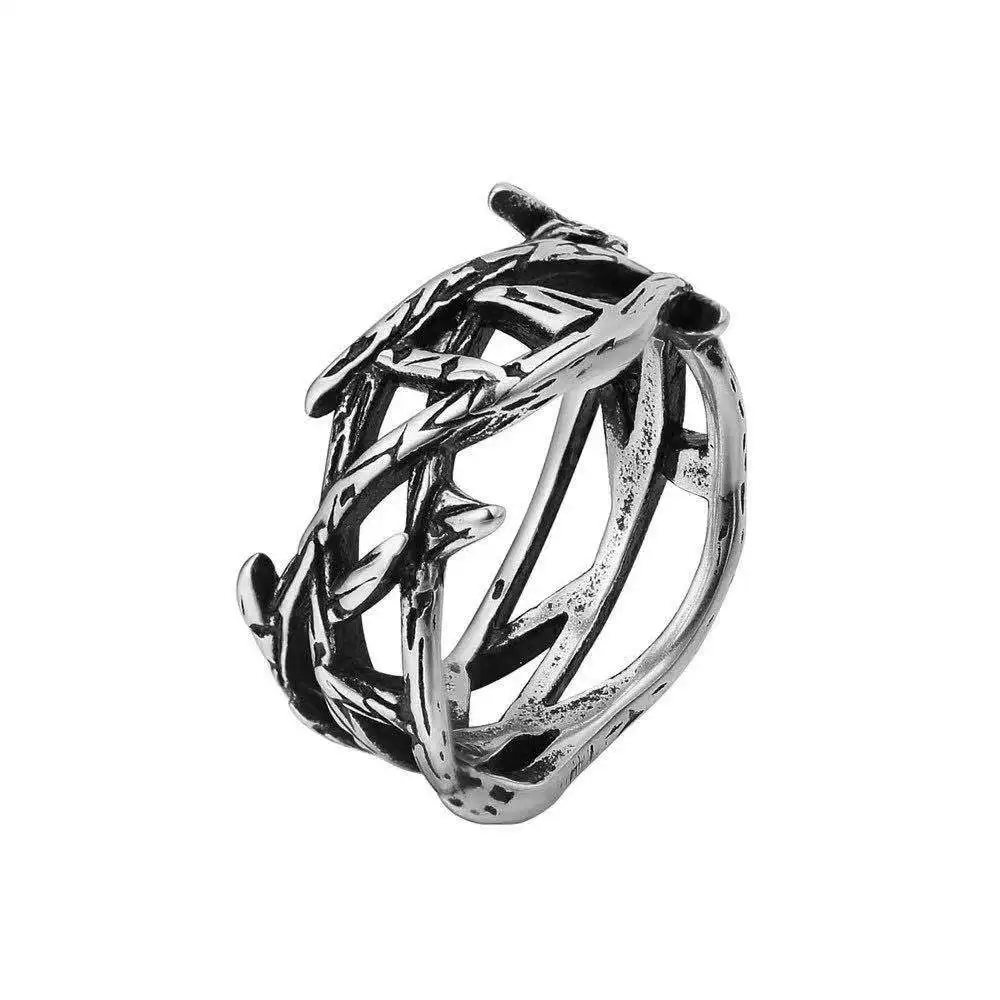 

Personality retro super cool olive branch stainless steel rings for men and women manufacturers wholesale