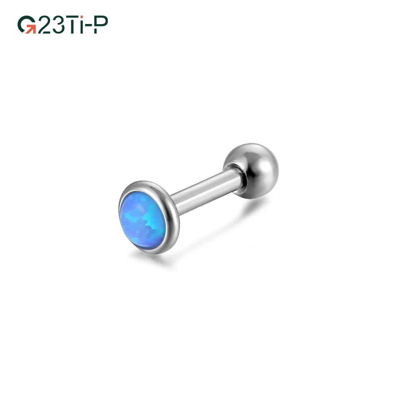 

G23 Titanium Internal Threaded Labret Piercing Opal Ball earings 2021 Lip Piercing Studs body piercing jewelry