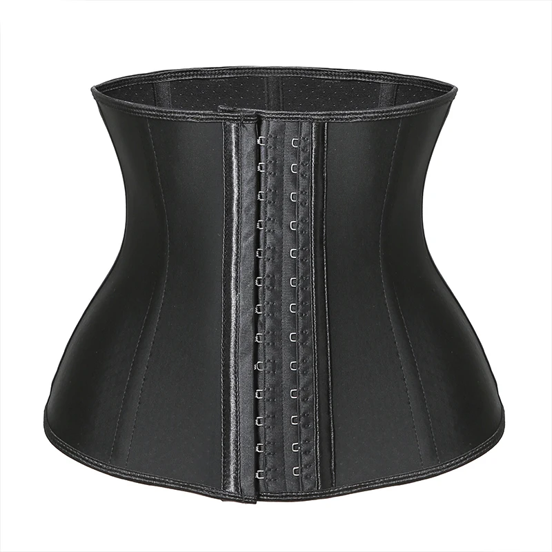 

Wholesale 9 Steel Boned Body Slimming Adjustable Waist Trimmer Belt Full Latex Waist Trainer Body Shaper, Black