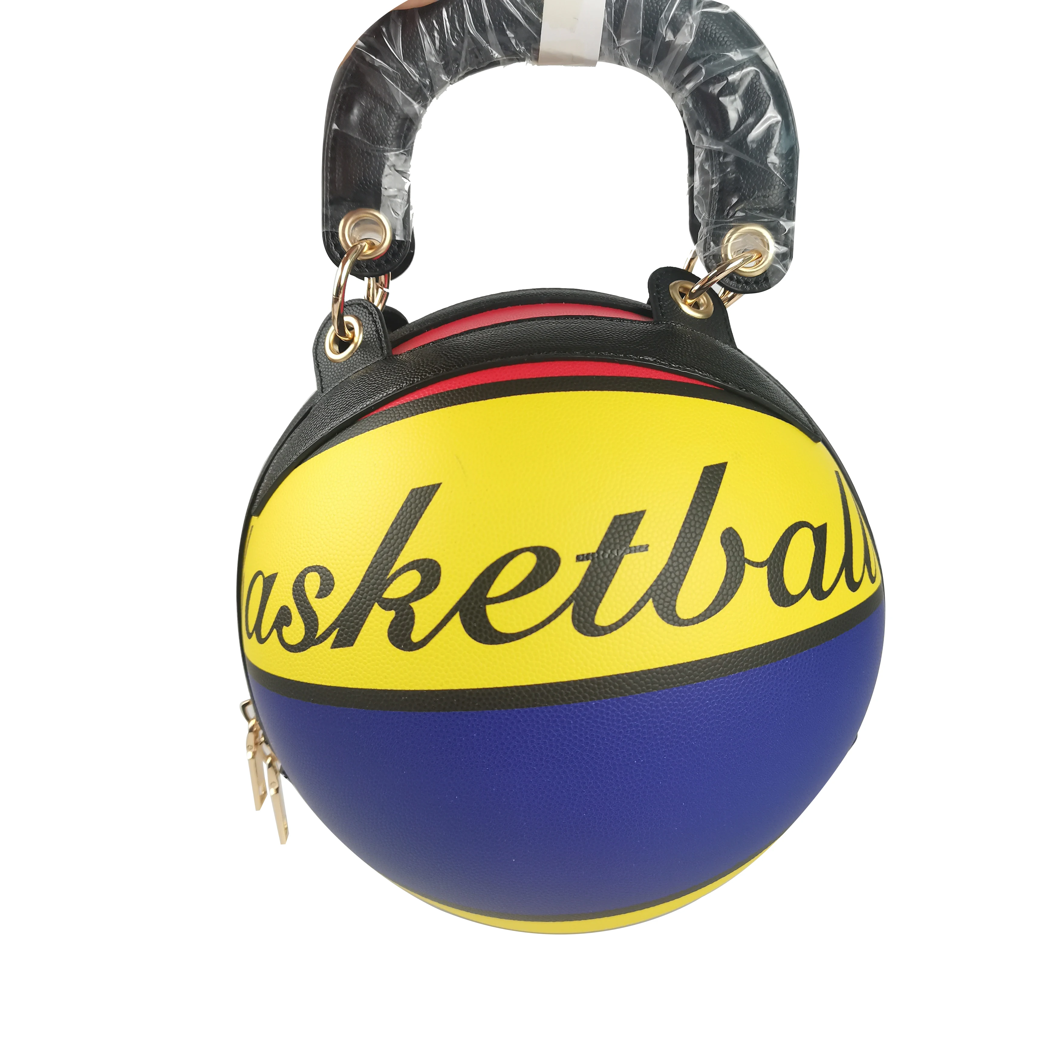 

High quality pu leather check hand bags basketball graffiti chain shoulder handbag for women purses, 10 colors