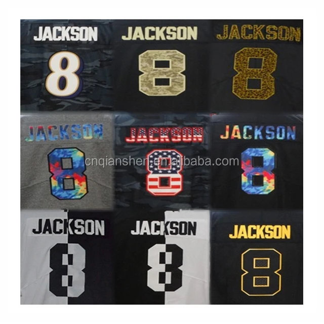

Lamar Jackson 8 American Football Club Salute To Service Uniform Jersey Special Font Design Embroidery Mens Sports Shirt Wear