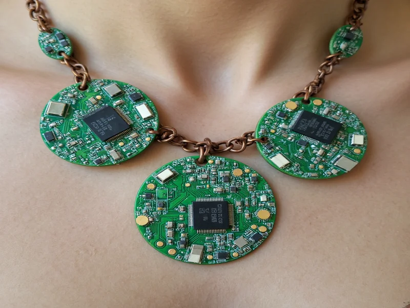 Eco-friendly jewelry made from recycled circuit boards