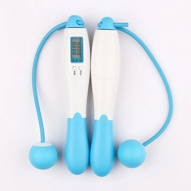 

PP Rubber Handle PVC Rope EVA Ball Professional Adjustable Cordless Skipping Rope for Men Women Kids Fitness Exercise, Black, blue,grey,pink