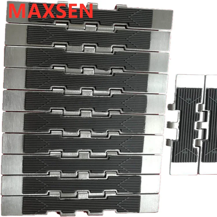

Maxsen Conveyor high friction stainless steel slat chain for table top chain conveyor, Gray