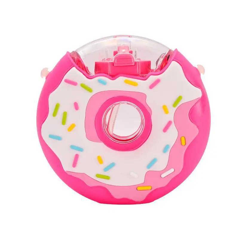 

RTS New 380ml tritan donut water bottle Children Straw kettle hot plastic bottle for kid bpa free