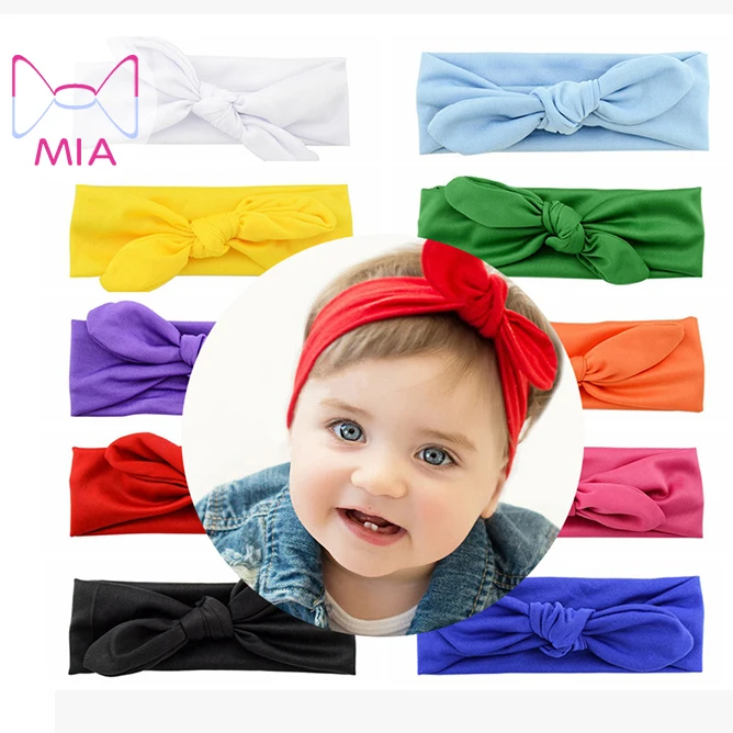 

Mia Free Shipping New Headbands Knot Tie Headwrap Girl Kids Knot Rabbit Elasticity Hairband Hair Accessories, Picture shows