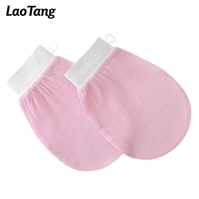 

LAOTANG Ready to Ship Pink Exfoliating Glove Viscose Bath Mitt Body Scrub