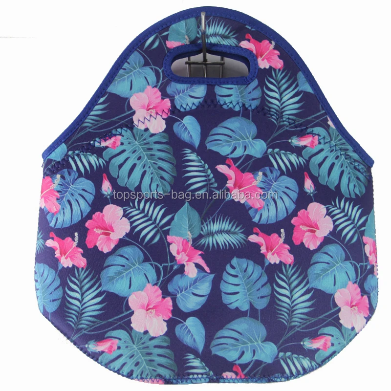 

Floral Thermal Insulated Neoprene Lunch Meal Picnic Tote Bag for Women