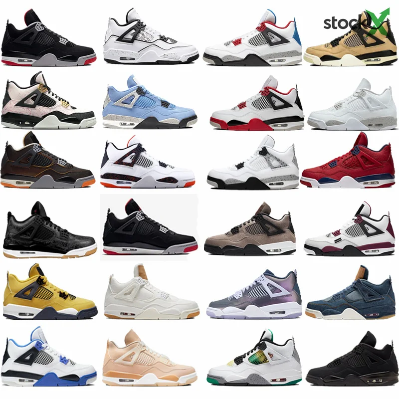 

Mens Basketball Shoes Aj 4 Retro Bred 1 Retro Reverse Flu Game Dark Cool Grey Royalty Sneakers Air Jordaneliedlys 4 Retro, 26 colors