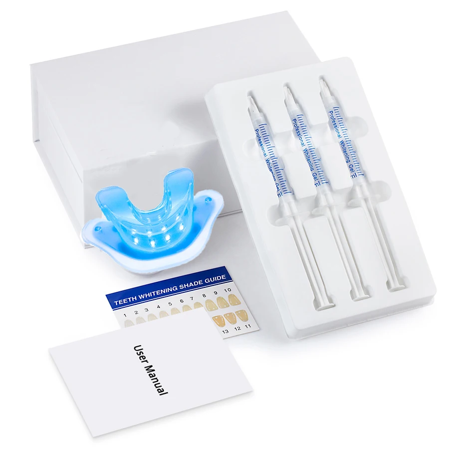 

Oral Care PAP Gel Whiten Tooth Cold Blue Mini Led Light Teeth Whitening Device Battery Home teeth whitening pen kit