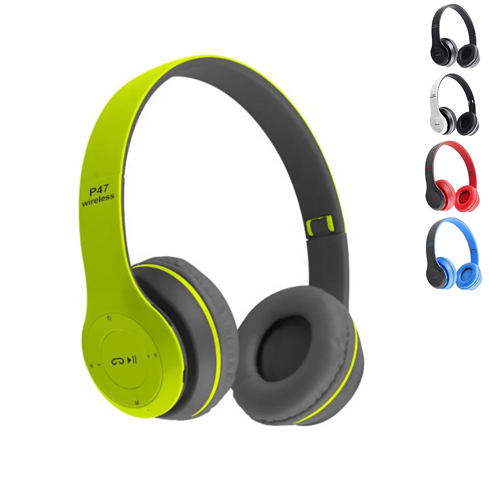 

Foldable Gaming Stereo Head Set Blue Tooth 5.0 P 47 Wireless Over-ear Headphones P47 Wireless Headset