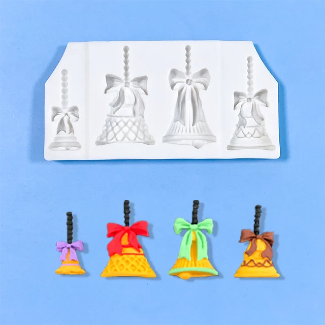 

Christmas Bells Silicone Mold for Cake Decorating Crafts Cupcakes Sugarcraft Candies Card Making and Clay Food Safe Approved
