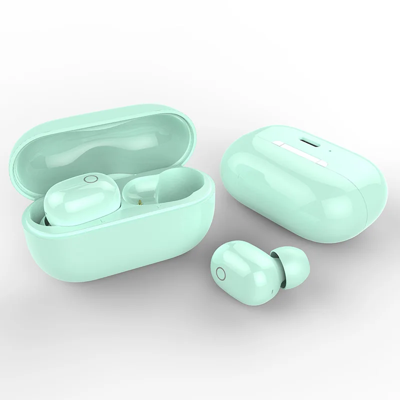 

2021 hot promotion gifts Colorful Mini Earphone TWS Wireless Earbuds Noise Cancelling with Charging Case, White,custom colorful colors