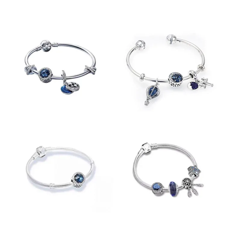 

Factory wholesale 925 silver charms diy bracelet jewelry Pandora, Gold \silver\ black