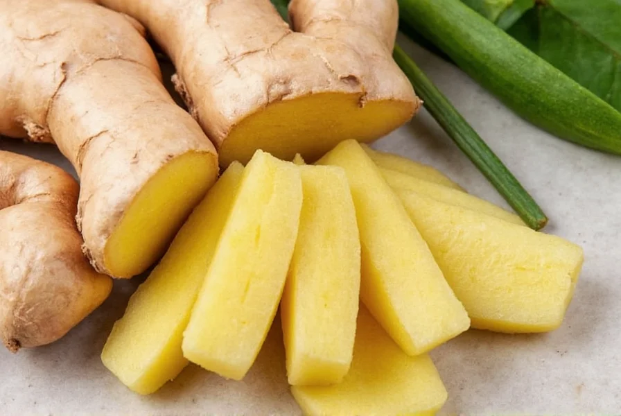Fresh organic ginger root with soil still visible on its knobby surface