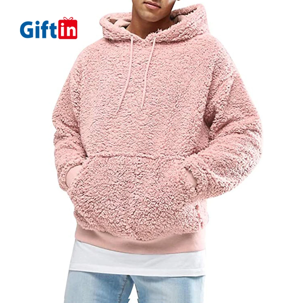 

Men Winter Fluffy Hoodie Pullover Fleece Sweatshirt Fuzzy Hooded Coat Sweater Jumpers