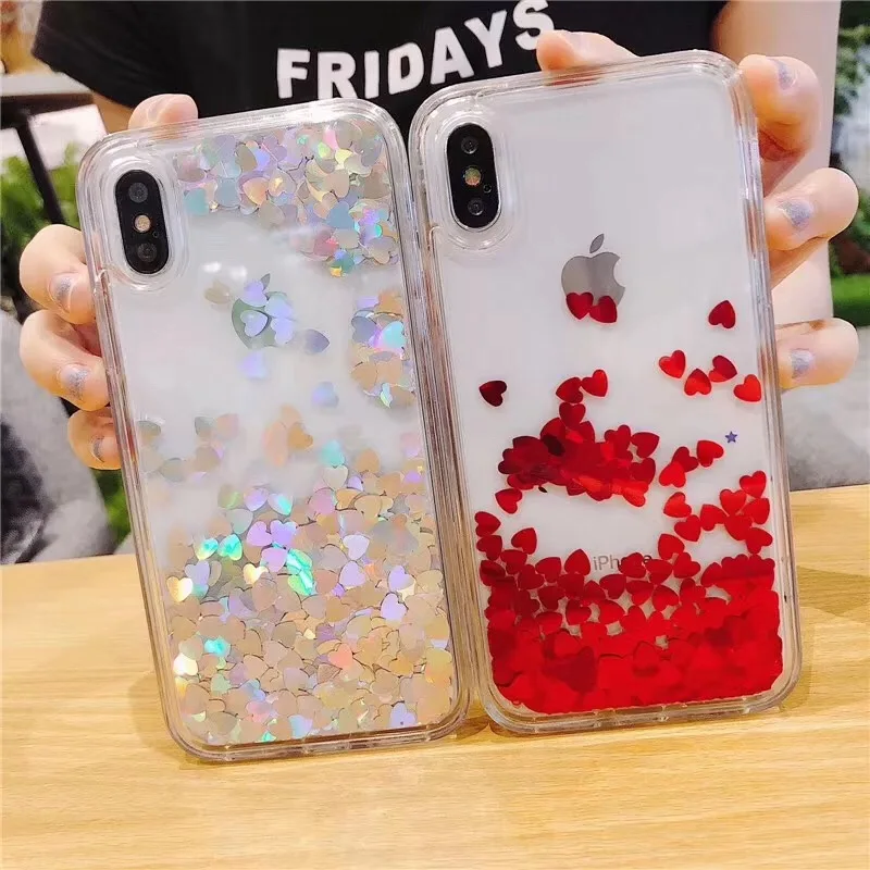 

for iphone xs max for samsung for motorola for LG for HTC good selling luxury glitter liquid luminous phone case, 6 colors show as picture
