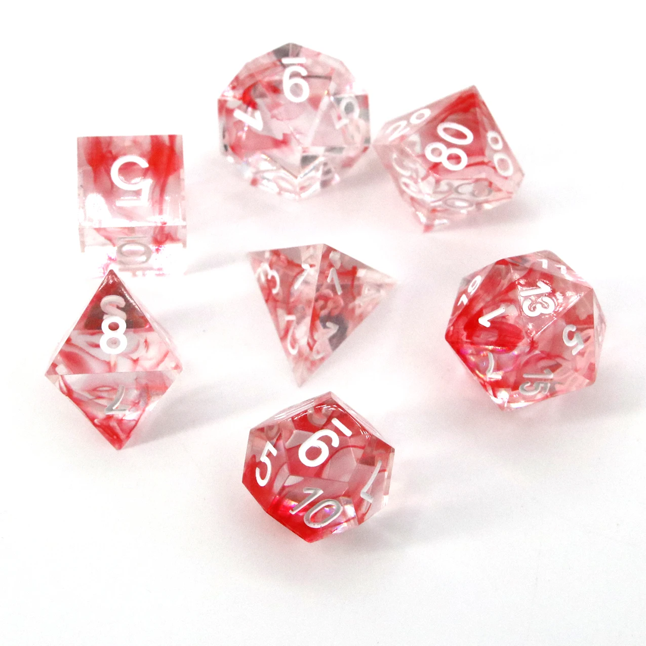 

factory manufacture adult dice games gemstone acrylic sharp edge dnd dice set, Colorful