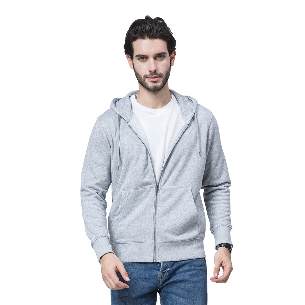 Cheap Hoodies Zip up Hoodies Black for Men Polyester / Cotton Plain Dyed OEM Service Waterproof Plus Size Quick Dry Custom