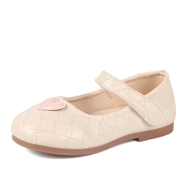 

Girls Mary Jane Flats Kids Casual Princess Shoes, Beige/pink