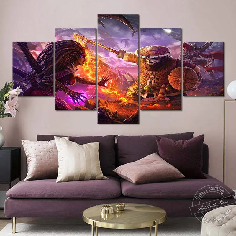 

Heroes of The Storm Game Poster Wallpaper Wall Cover Living Room Decor Wall Art Oil Painting on Canvas Sofa Background Decor, Multiple colours