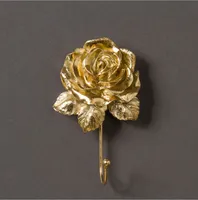 

decorative wall hanger creative coat hook Golden rose wall hook