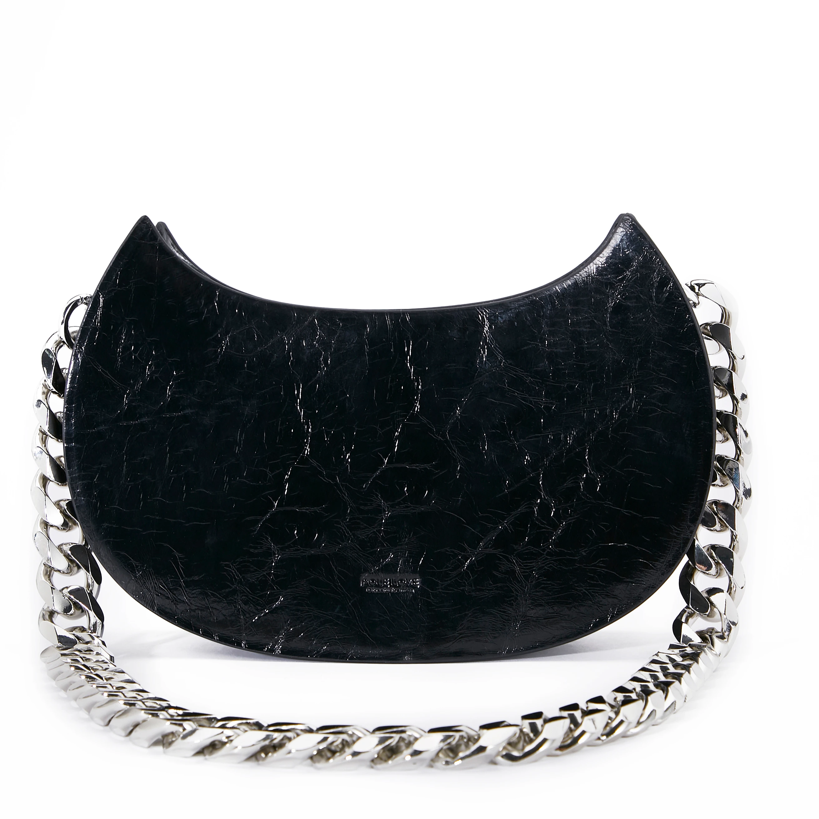 

2021 autumn and winter new cowhide ladies underarm bags fashion moon bag, Black