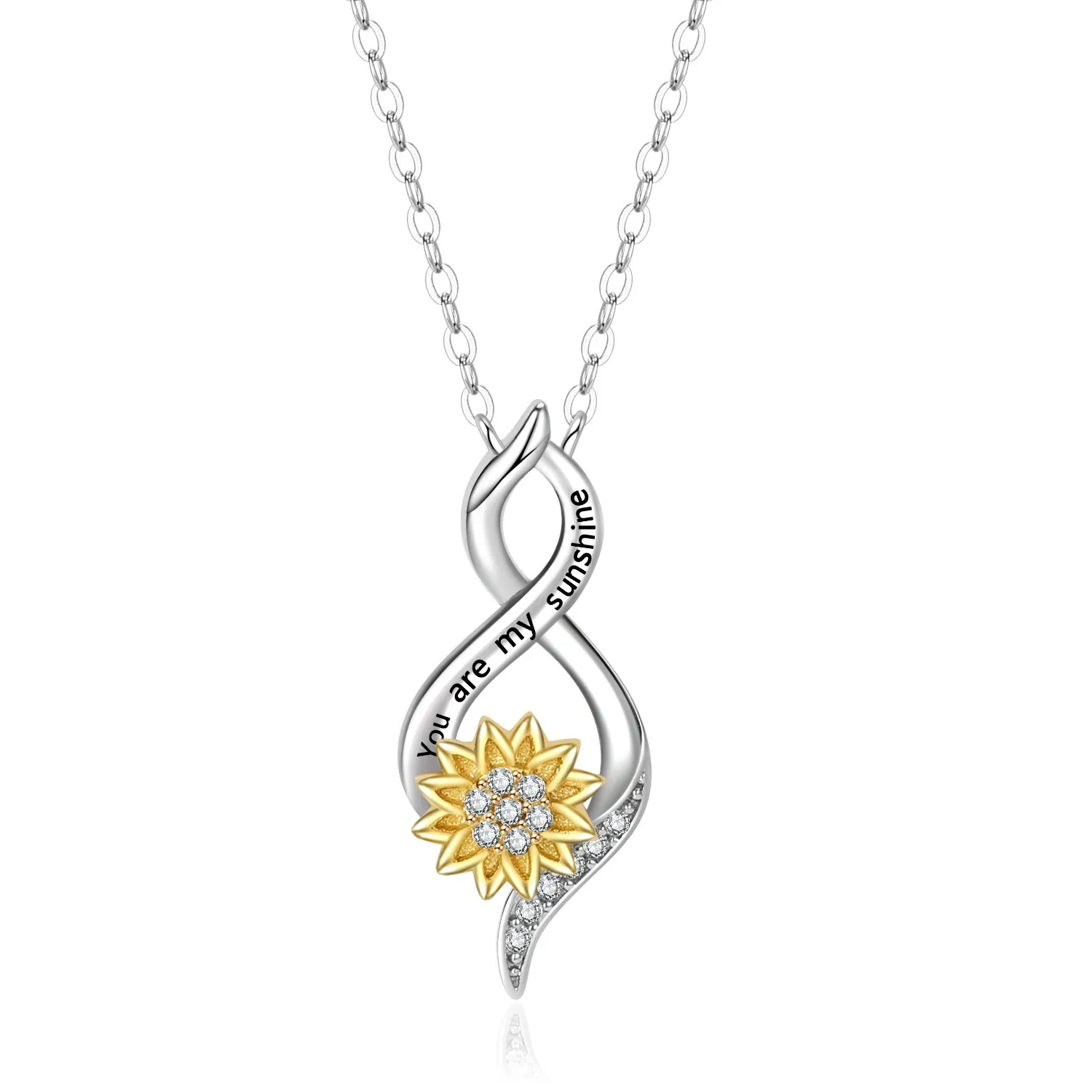 

Slovehoony 925 Sterling Sliver You Are My Sunshine Necklace Infinity Spinning Sunflower Anxiety Necklace For Women