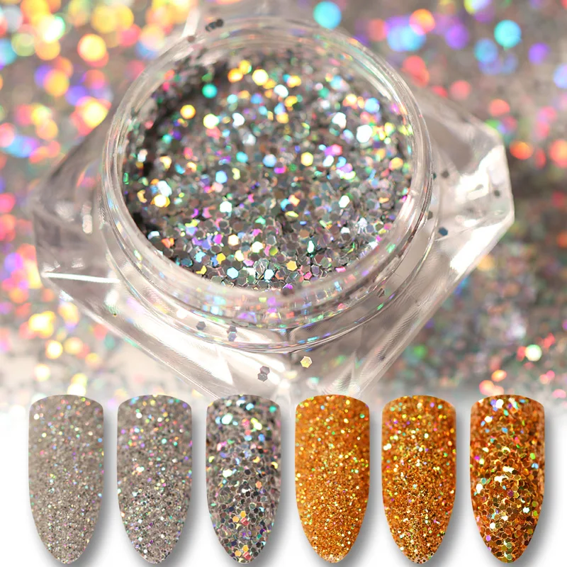 

Glitter Powder Holo Gold Silver Laser Paillette beauty Nail Art Sequins