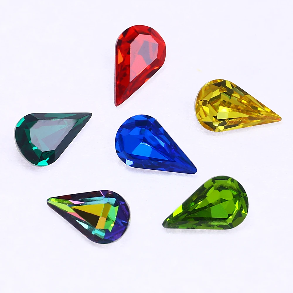 

Wholesale Pear Drop Rhinestone Jewelry Making Faceted Crystal Rhinestone for Nail Arts