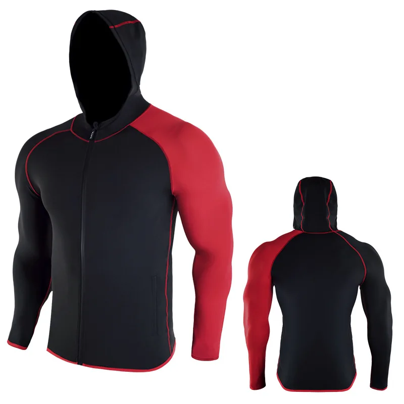

Custom Logo Quick Dry Breather Long Sleeved GYM Fitness Pullover Tracksuits Zipper Hooded Jacket Sweatshirt for Men, 3 color