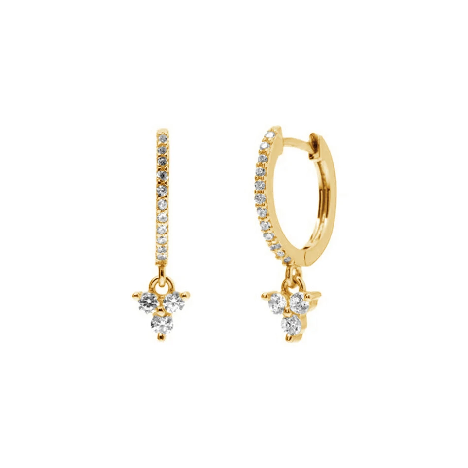 

hot sale 925 sterling silver luxury jewelry fashion 18k gold plated dangle magnolia hoop earrings