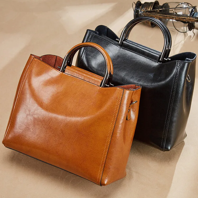 

Guangzhou Factory Custom Bulk Buy High Quality Fashion Ladies Top Handle Tote Bag Genuine Leather Women Designer Handbag
