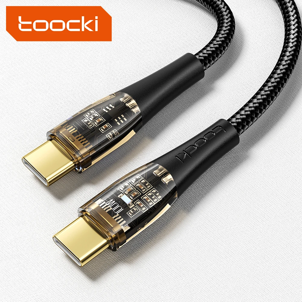 

Toocki 100w PD Nylon Type C cable Nickel Plated Fast Charging Sync Charging Cable for phone