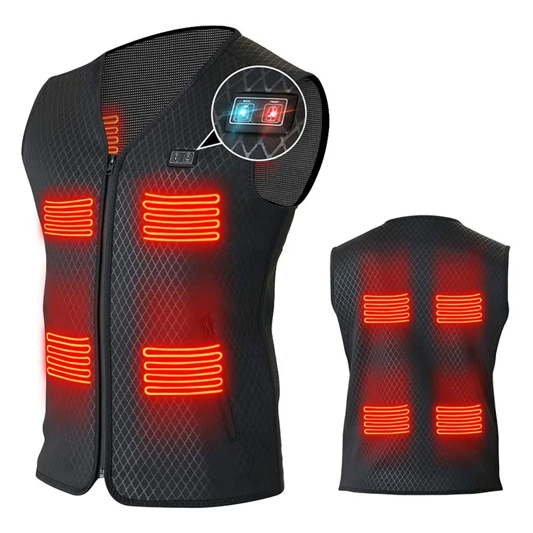 

Wholesale Factory Design Outdoor Usb Heated Vest Warm Washable Vest Men Polyester Heating Clothing Five v Heated Vest, Customizable