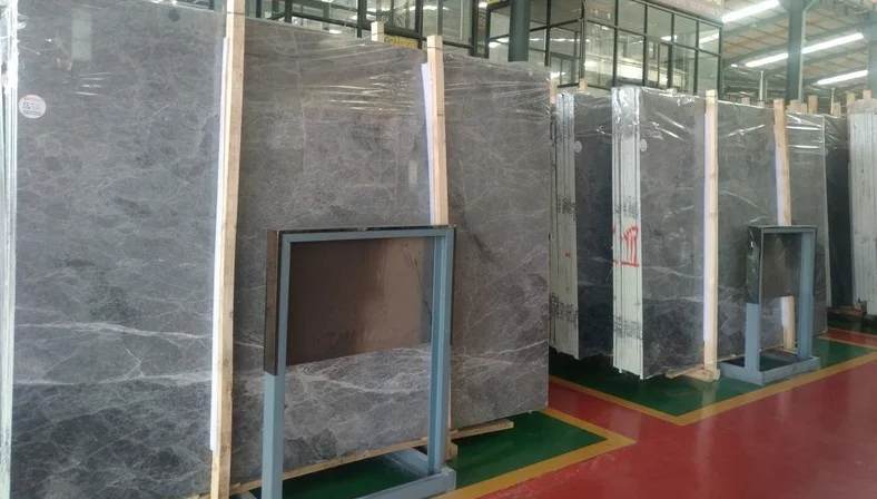 Gray White Black Vein Italy Royal Ice Grey Marble Slabs For Bathroom Wall And Flooring Tile Design , Ice Grey Marble