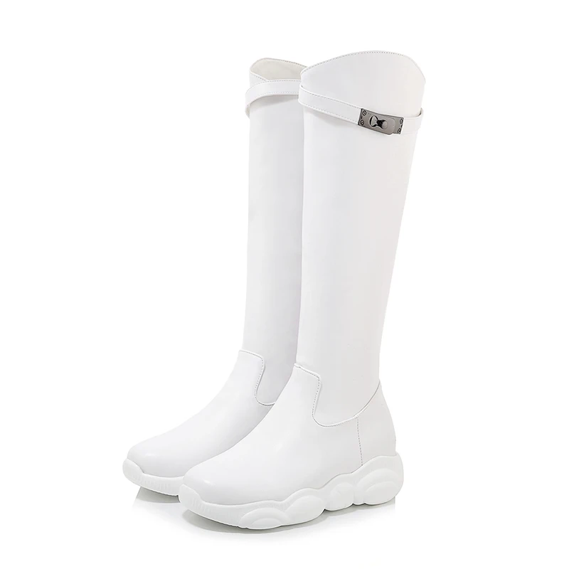 

Stylish solid color with round head Back Zipper Ladies knee boots